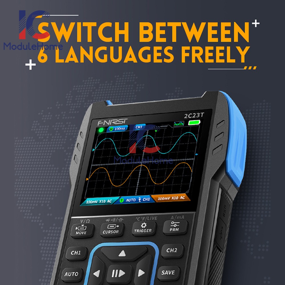 FNIRSI Handheld Digital Oscilloscope Multimeter Function Signal Generator 2C23T
