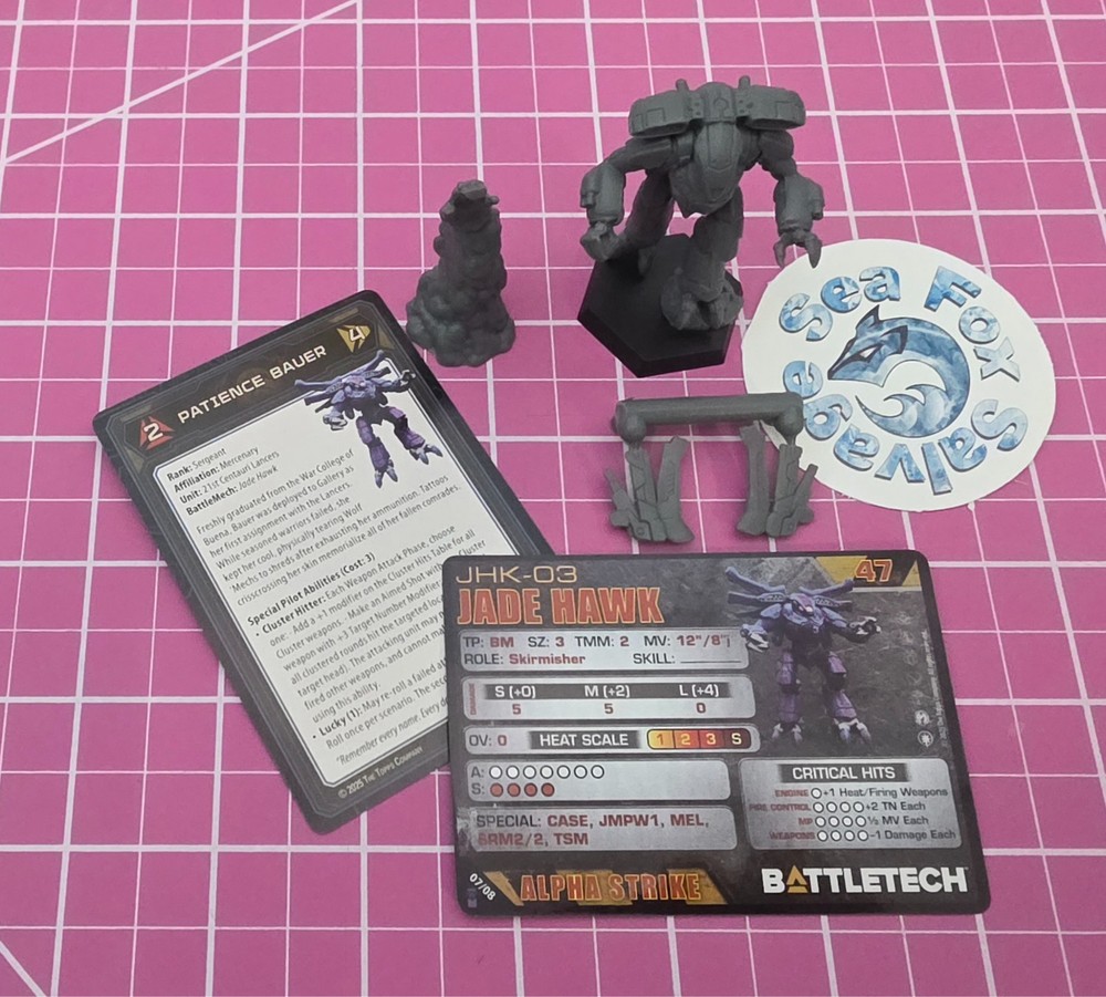 BattleTech JADE HAWK Mech -- 21st CENTAURI LANCERS COMMAND LANCE - Exclusive!