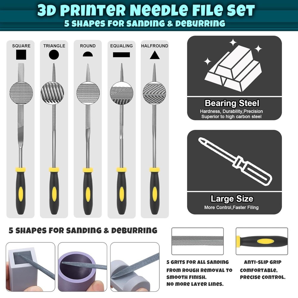 3D Printer Tool Kit Accessories - 58 Pcs Solve 99% Print Failures Clean Maint...