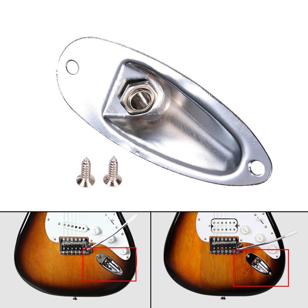 Loaded Boat Guitar Pickup Output Input Jack Plug Socket For FD Strat Silver y