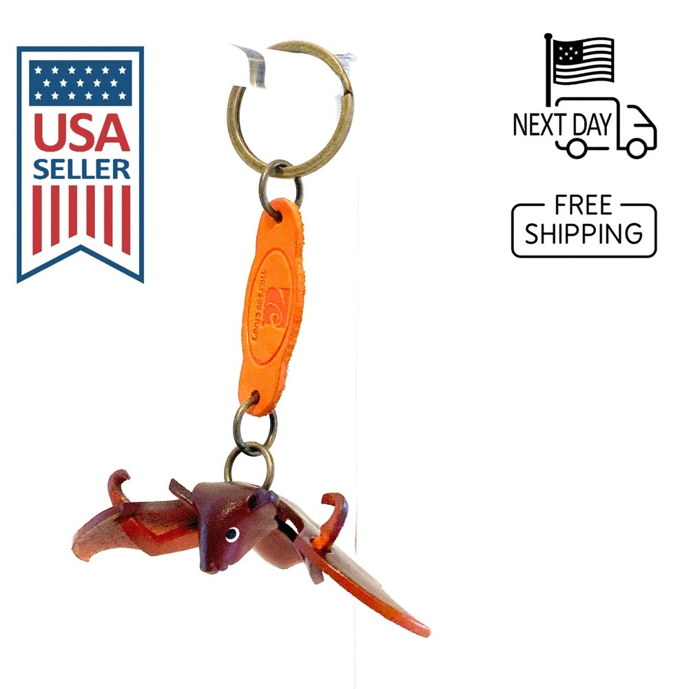 Bat Handmade Leather Keyring