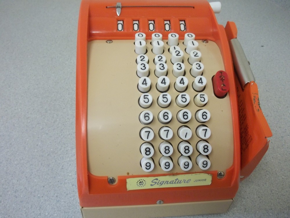Vintage Adding and Multiplying machine Signature Junior with original box