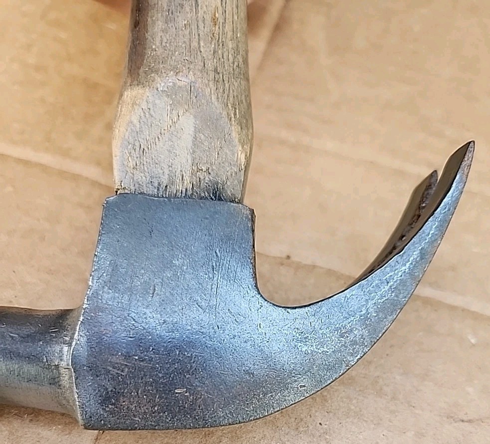 Vtg Heller USA Carpenter Claw Hammer Hickory Handle (Stamped Head)