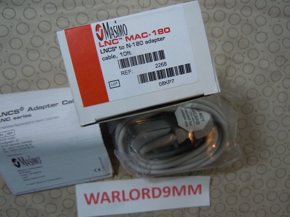 NEW MASIMO LNC MAC-180 ADAPTER CABLE REF. 2268.