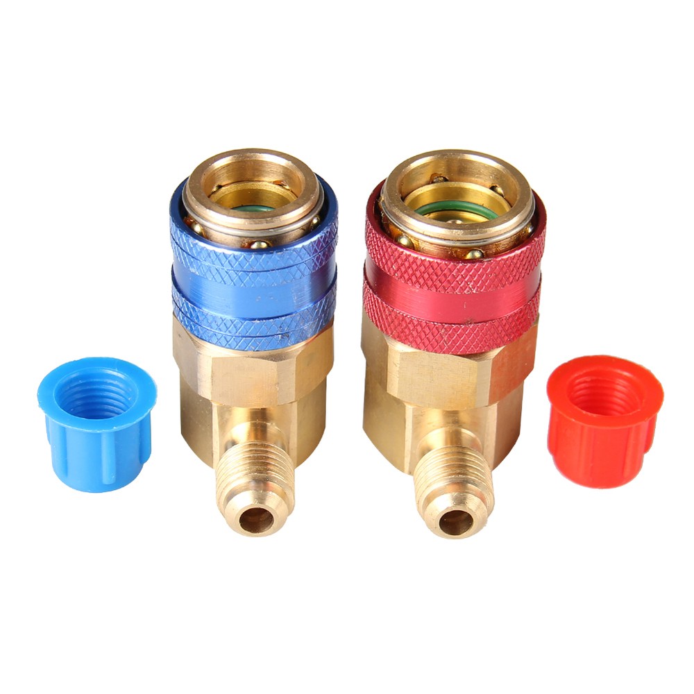 AC Manifold Gauge Hose Conversion Quick High&Low Adapter Fitting Coupler Kit