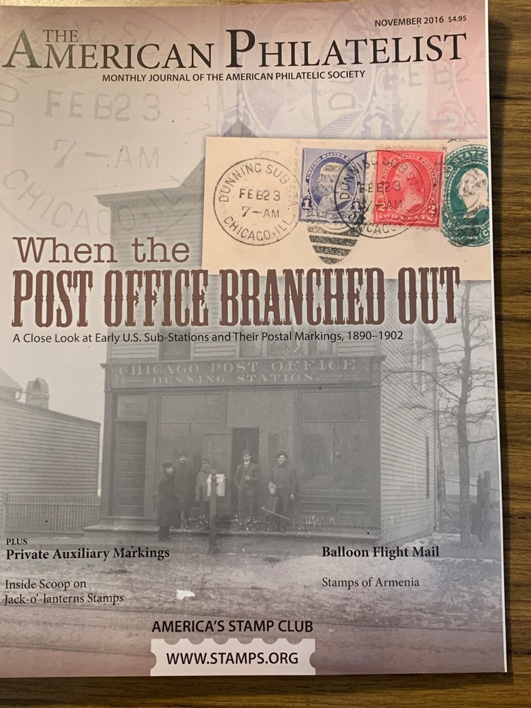 American Philatelist Magazine  2016,  November