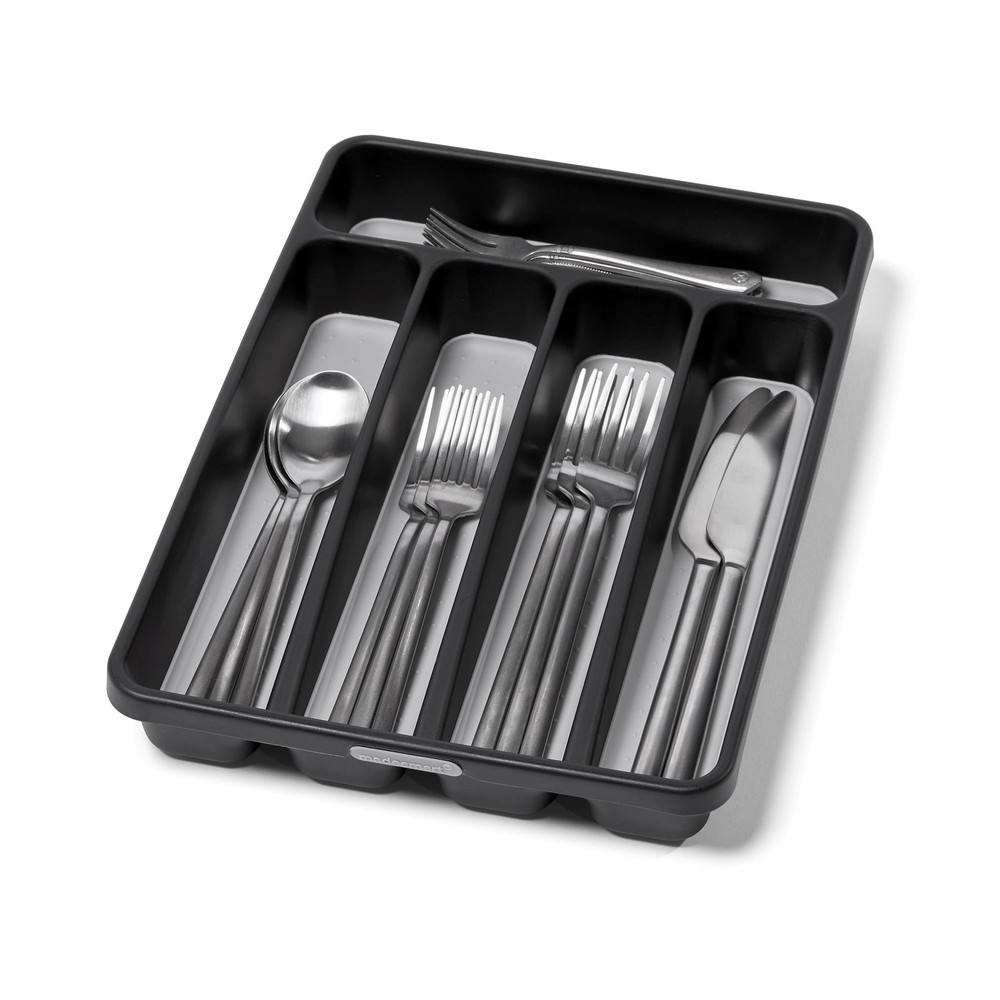 Silverware Tray bin set 5 Compartment Granite storage bin organizer