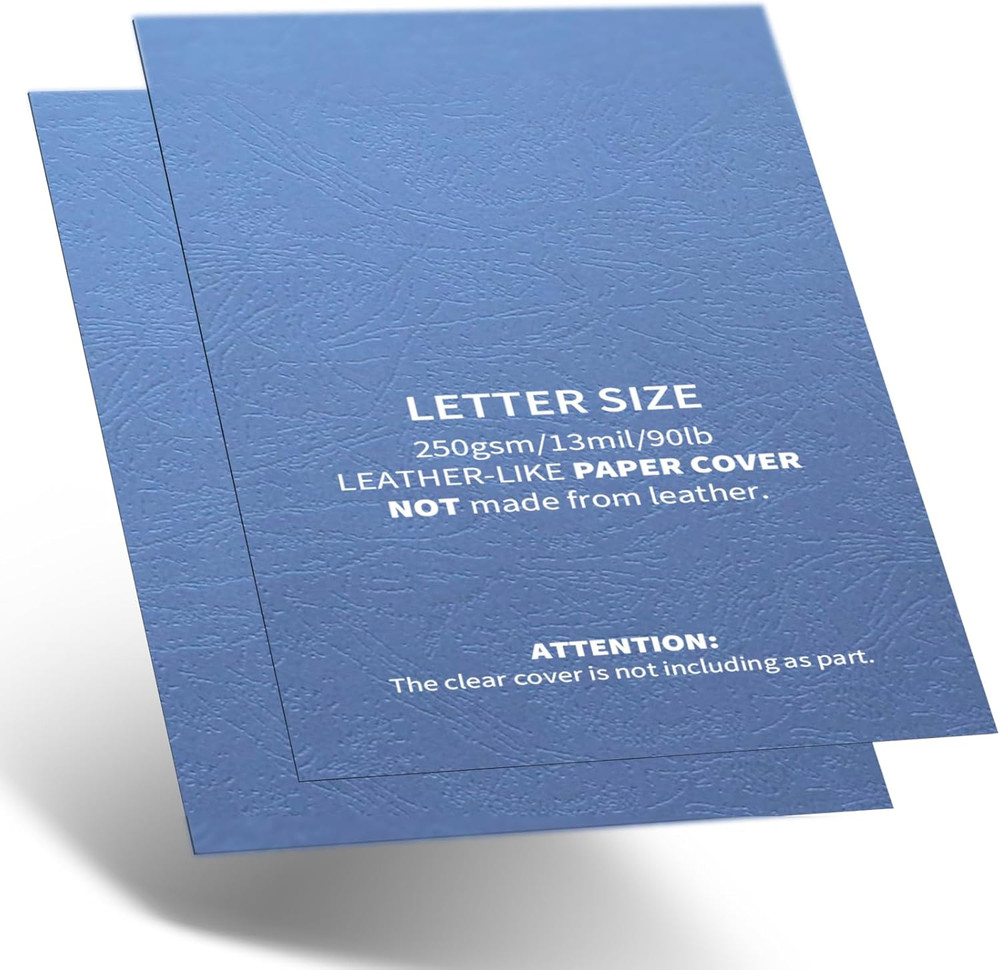 Binditek 100 Pack Grain Texture Paper Binding Presentation Covers, Letter Size