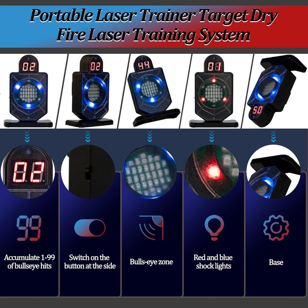 Dry Fire Laser Training System Portable Laser Trainer and Counting Laser Targets