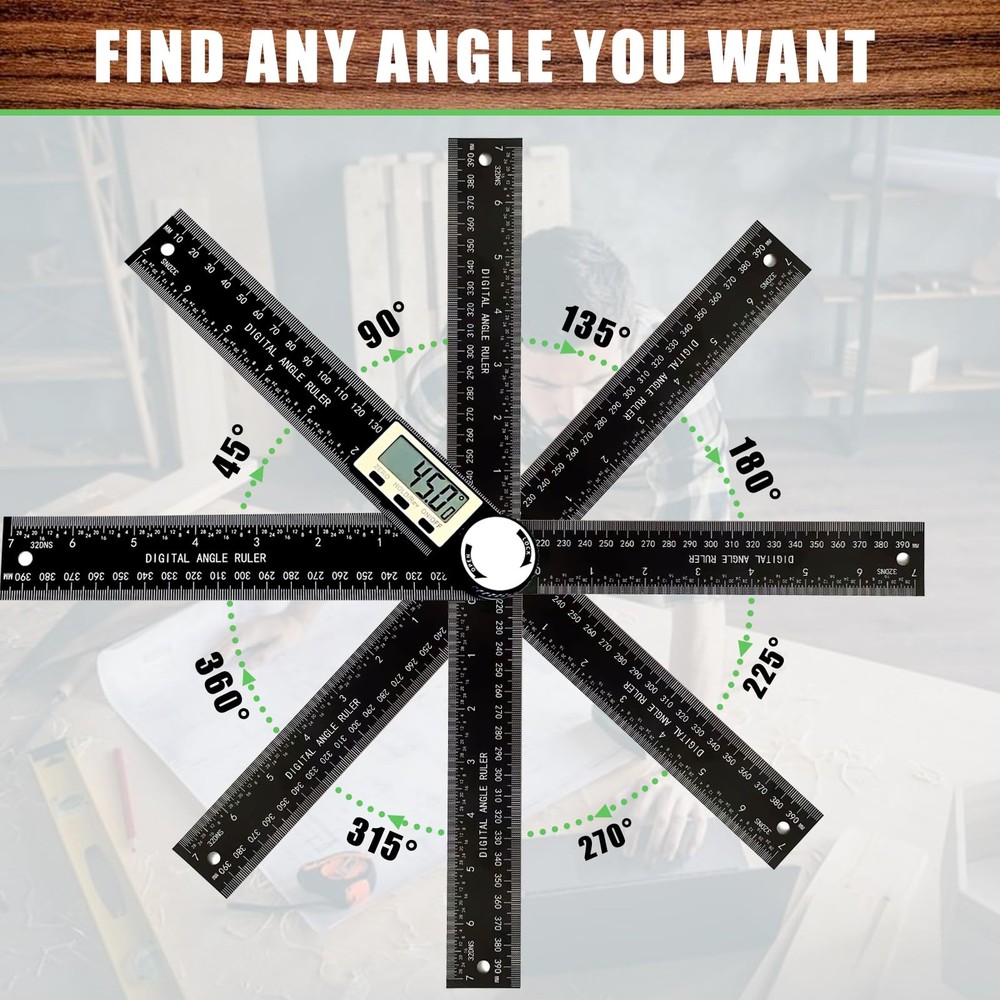 Angle Finder Protractor, 2-in-1 Miter Saw Protractor, 7 Inch/200mm ABS Angle ...