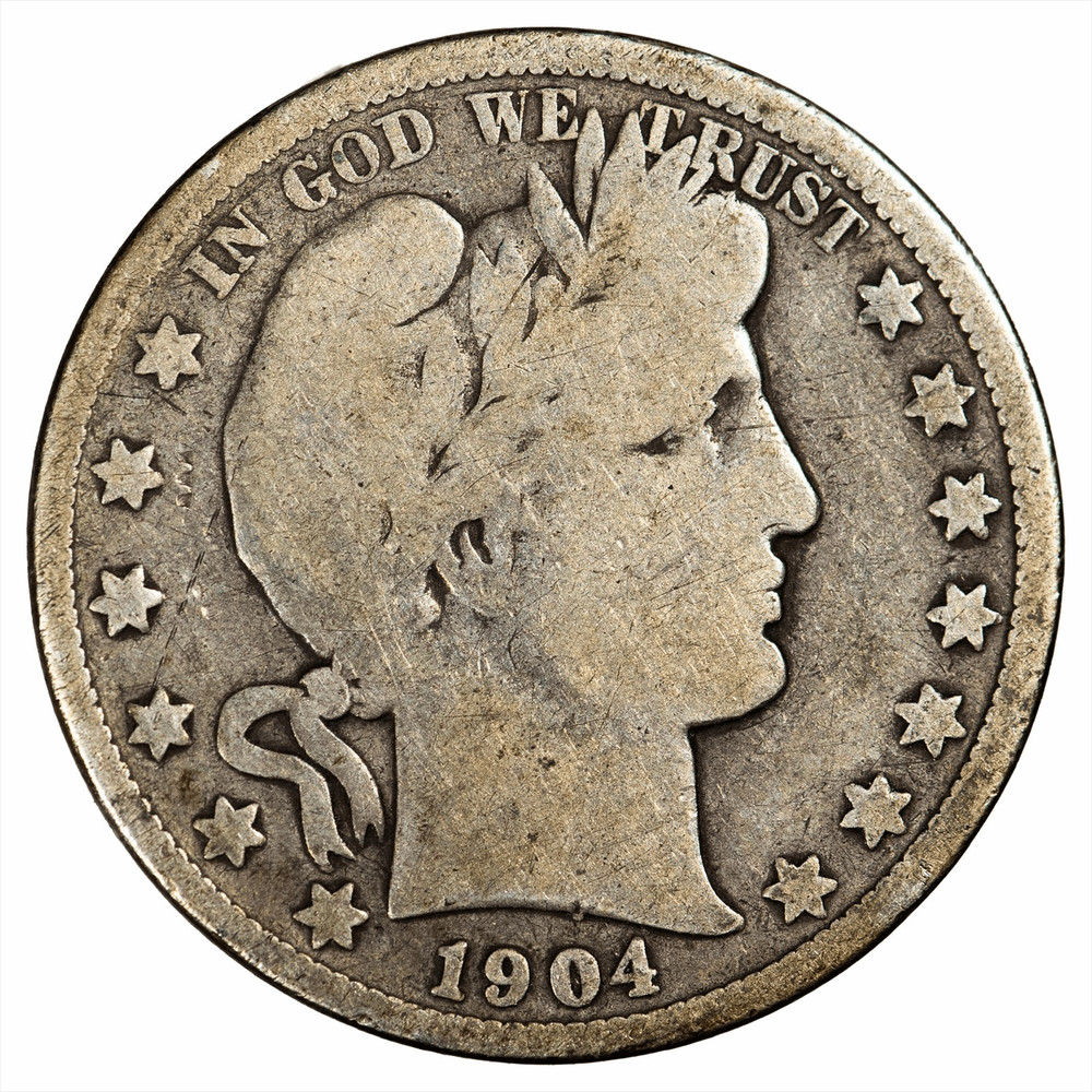 1904S Barber Half Dollar 50C Raw