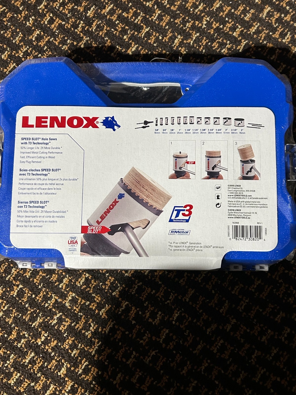 MADE IN USA Lenox Contractor's Speed Slot 308201200G 17-Piece Hole Saw Kit