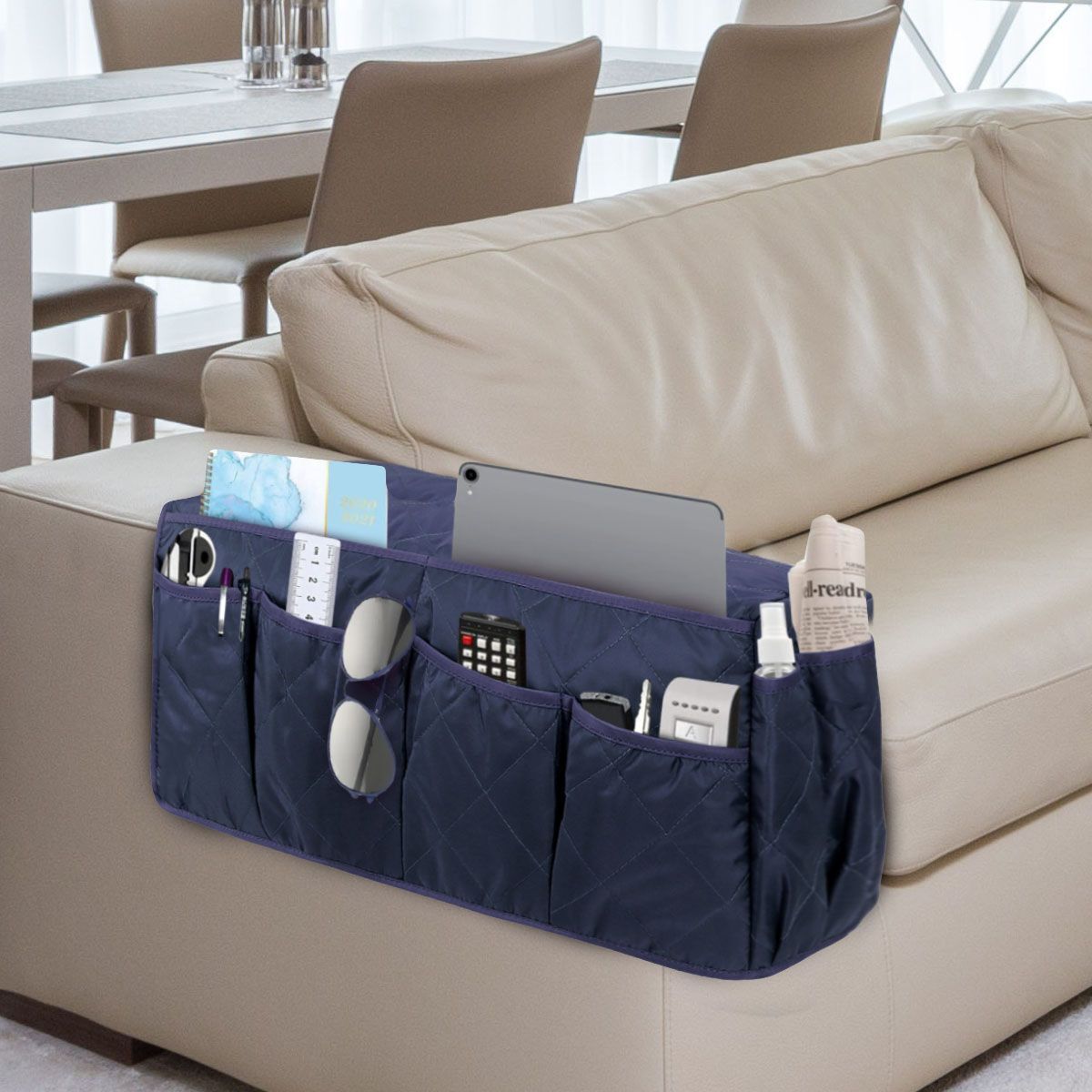 Armrest Organizer TV Remote Holder 14 Pocket Caddy for Couch Sofa Recliner Chair