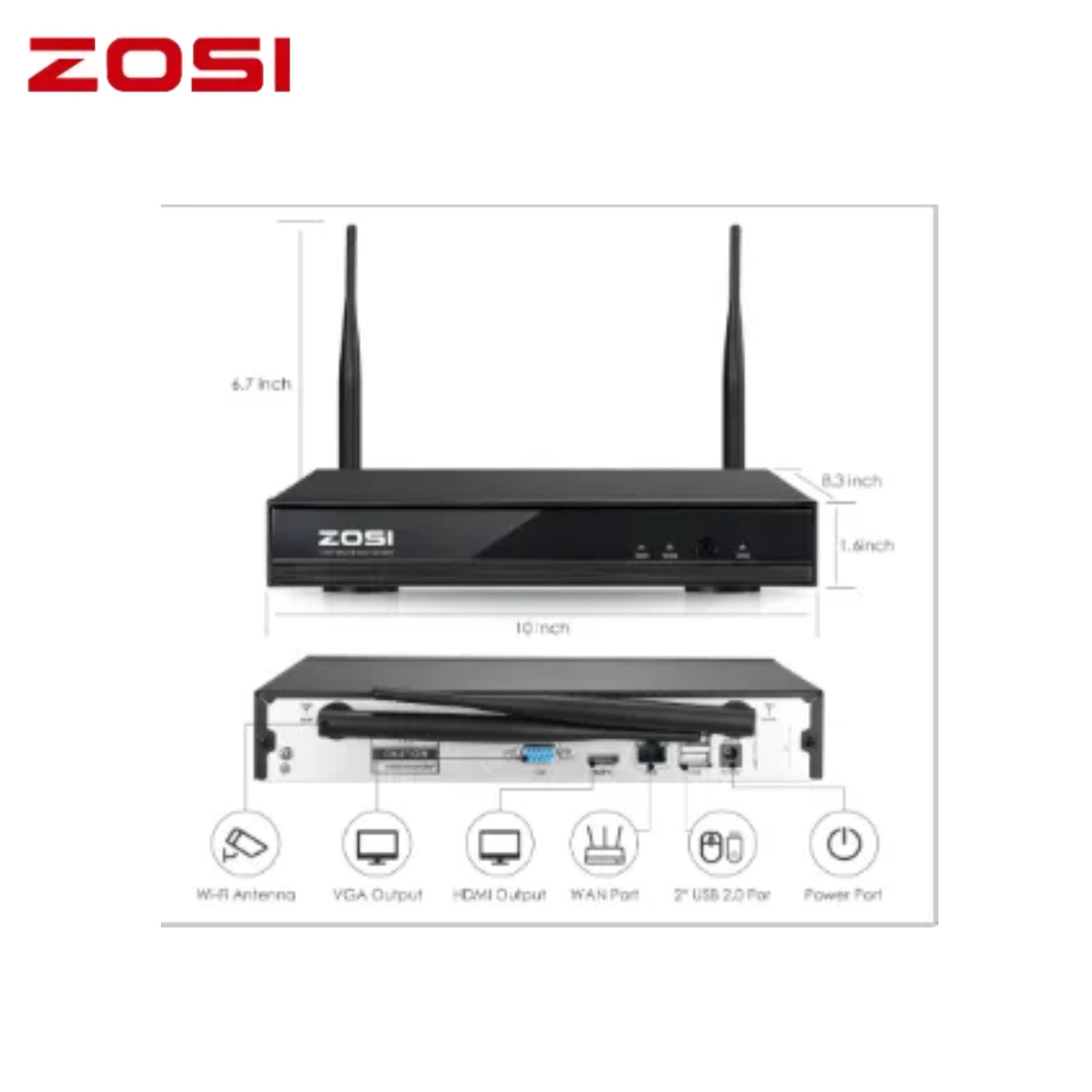 ZOSI 8 Channel 3MP Super HD HDMI Privacy Protection Multi-Channel Playback