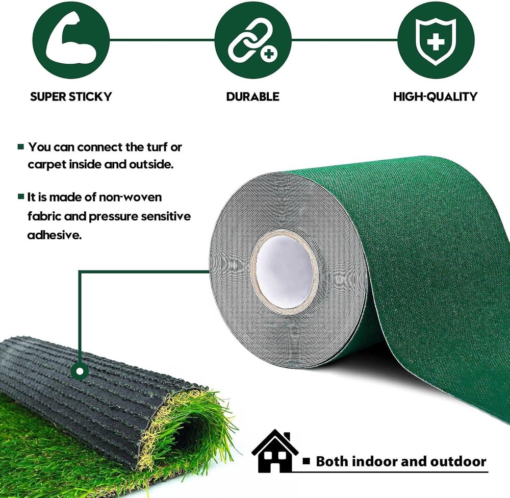 Single-Sided Artificial Grass Seam Tape 6 6 x 192" (Rectangular), Green