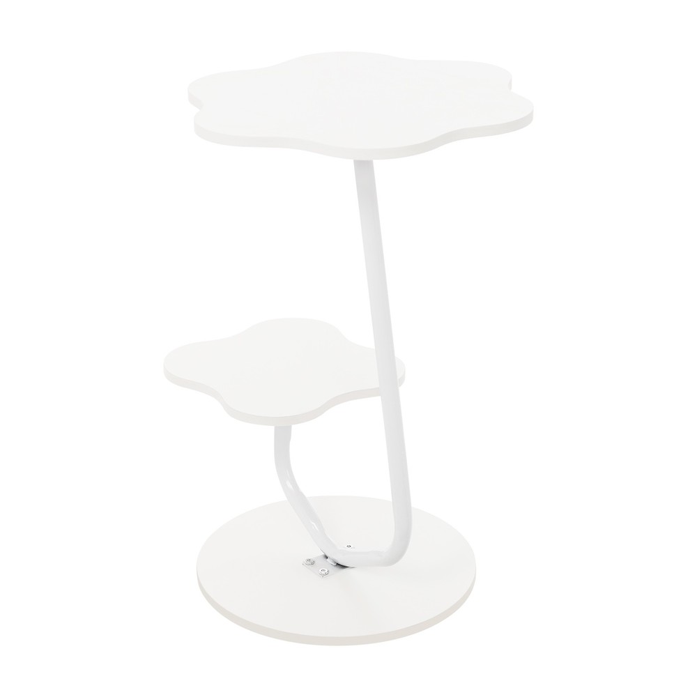 2 Tier Small Side Table 24.2in Height Modern Coffee Table Small Sofa Side Table