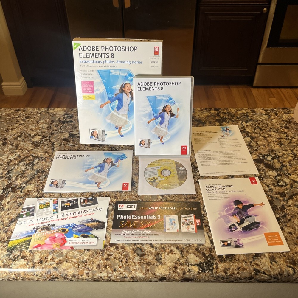 Adobe Photoshop Elements 8 Editing Software Including Bonus Disc