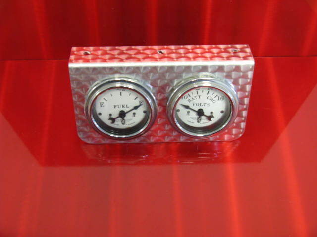 Stewart Warner style 2 5/8" under-mount gauge panel engine turned 2 hole