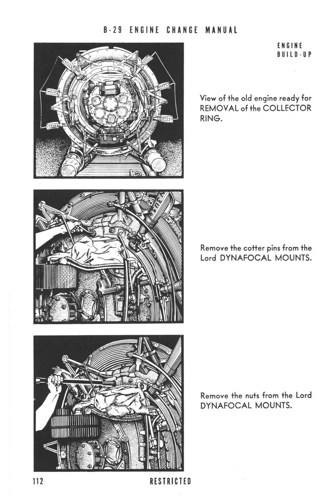 REPRINT WWII B-29 BOEING ENGINE CHANGE MANUAL