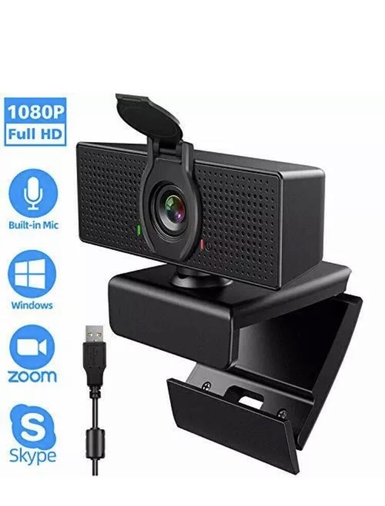 [Upgraded] Webcam with Microphone, 1080P HD Webcam, USB Plug
