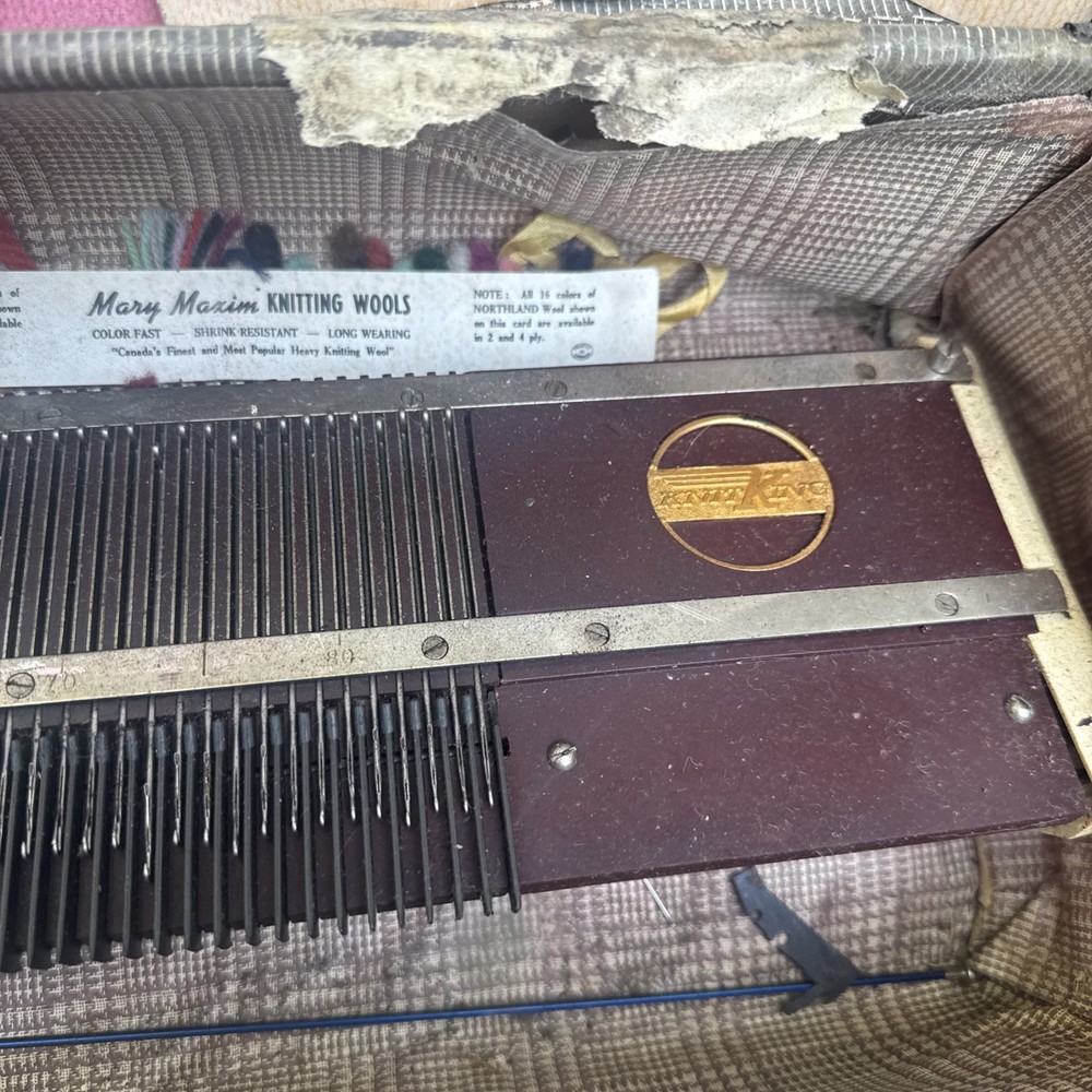 1960 Knitking Model 4500 Knitting Machine, Case, & Paperwork