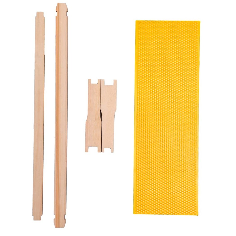 Medium Super Beehive Frames with Wax Foundations, 10 Pack Honey Bee Frames wi...