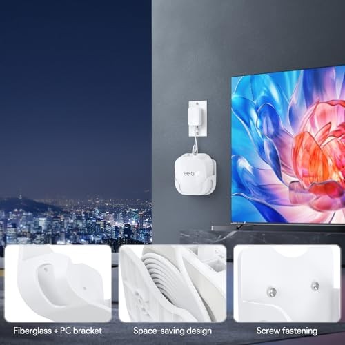 eero 7 Wall Mount Kit, erro 7 Mount Bracket Optimize Space&Cable White, 1 Pack