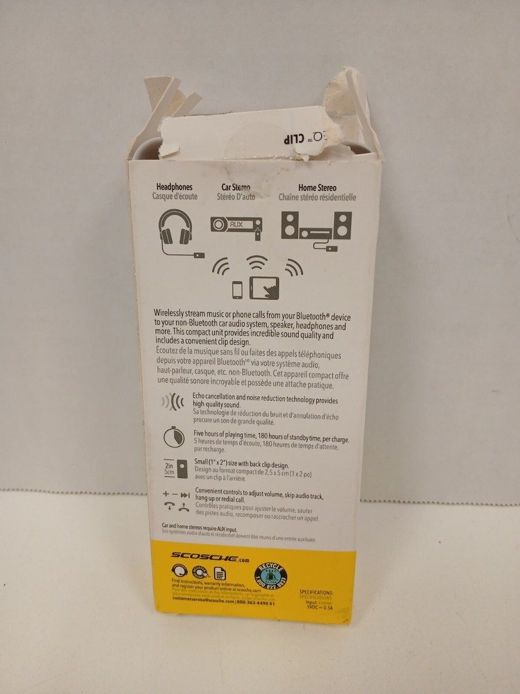 Scosche Wireless Audio Receiver Clip BTFREQ