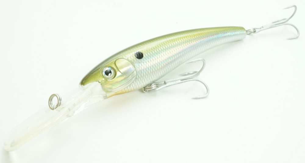 Almost Alive Deep Diving Plug Hard Bait for Trolling or Casting Green/Silver Dot