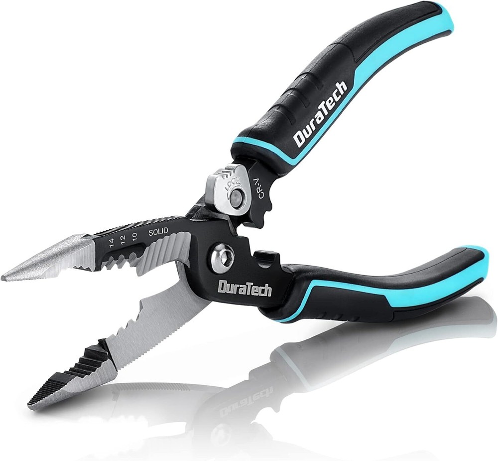 DURATECH 5-in-1 Wire Stripper, 8" Stripper and Crimping Tool, Premium...