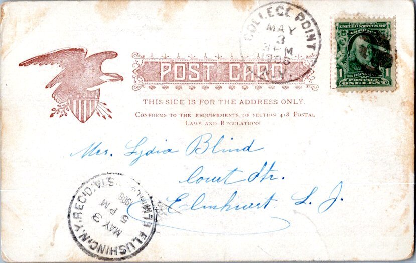 New York College Point 1906 segmented cork  1905-1906  PC  Small creases at bott