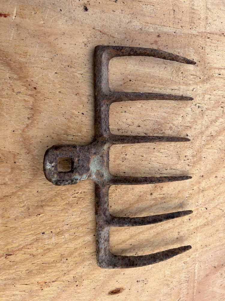Rake Head Rusty Rustic no handle Original Vintage Primitive Metal