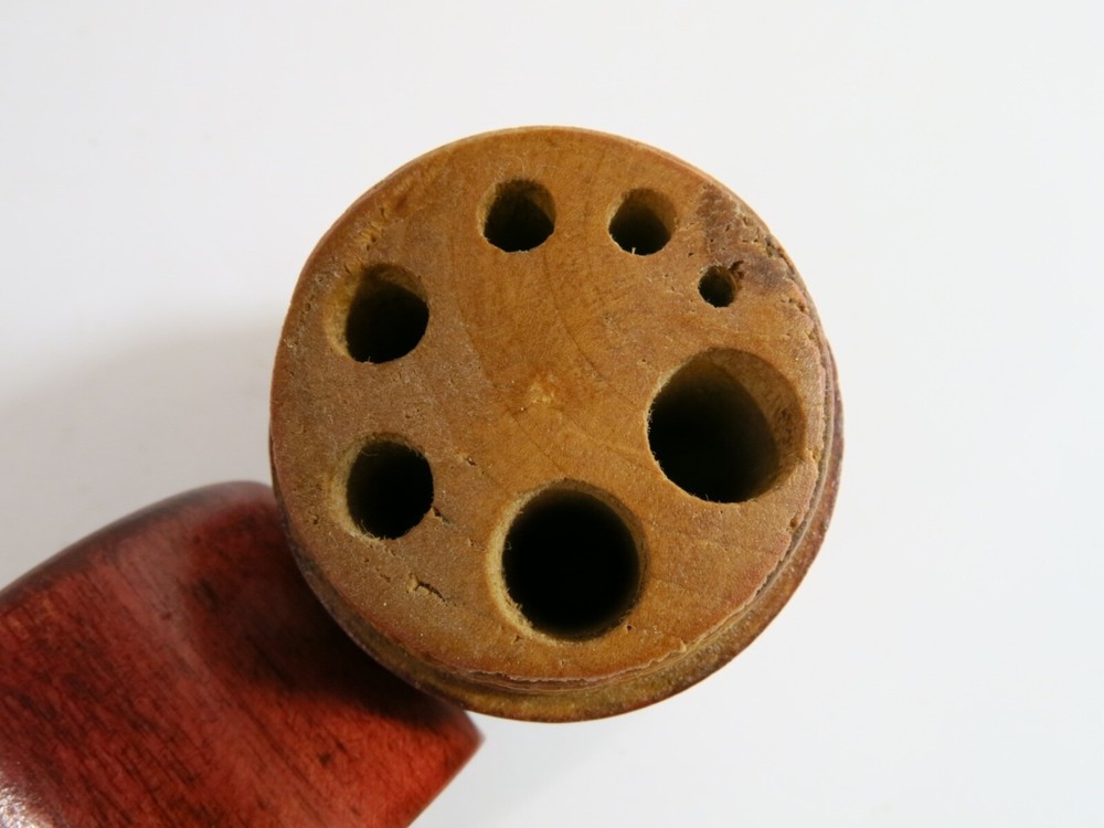 Antique Turned Box Shaped Treenware Drill Bit/Punch Storage Container—Refinished