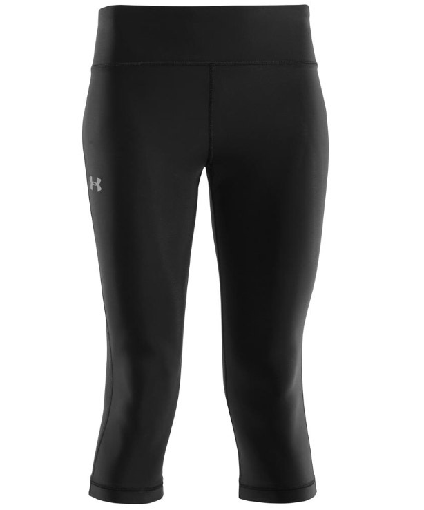under armour ua womens authentic 17" capris compression fit yoga black size xl