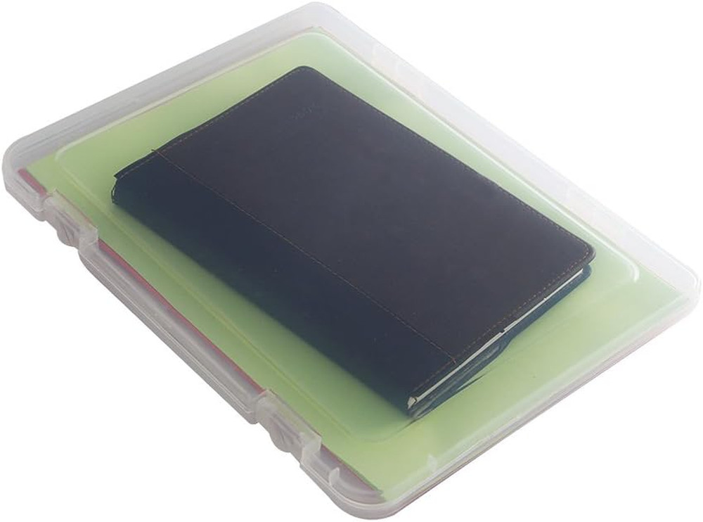 Portable A4 File Box Transparent Plastic Box Document Paper Protector Desk Paper
