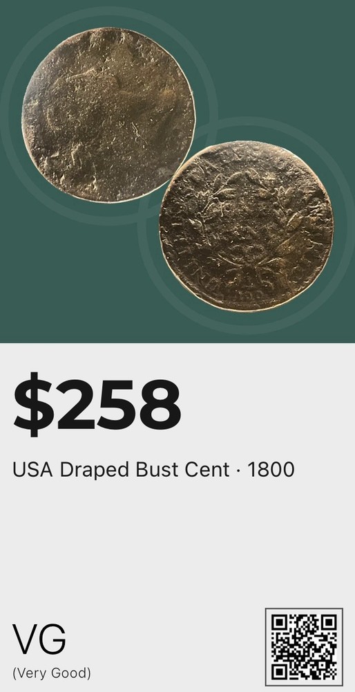 1800 Draped Bust Large Cent Coin