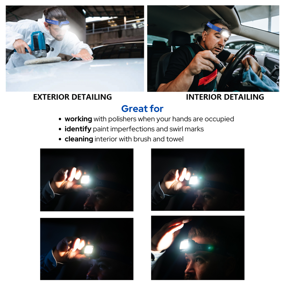 NextLED NT-2143C-B Rechargeable Auto Detailing Headlamp with Motion Sensor