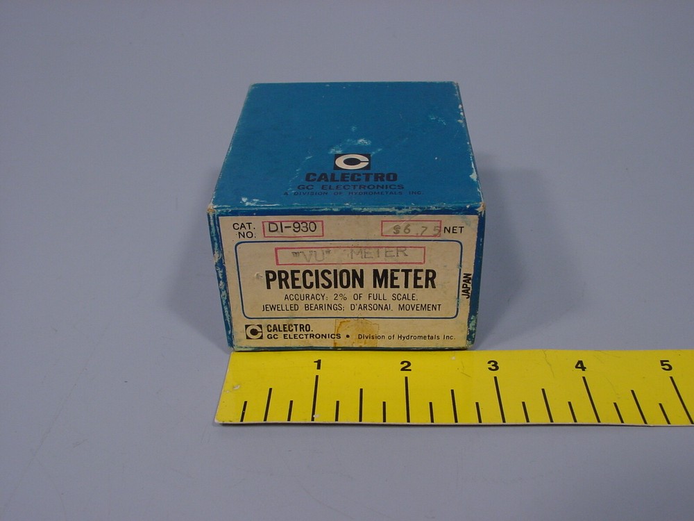 New Old Stock Calectro DI-930 Precision Meter, "VU" Meter
