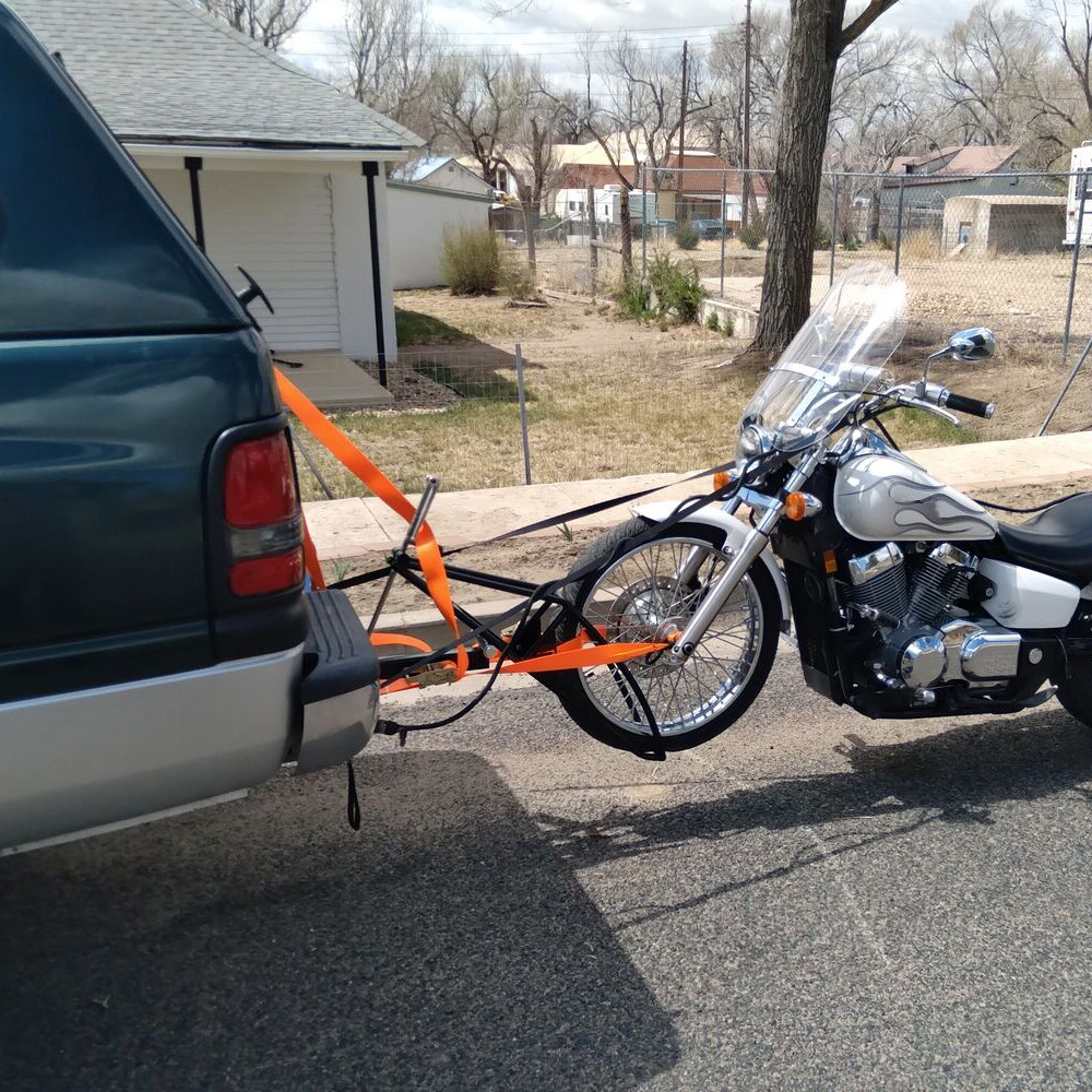 Motorcycle Scooter Dirt Bike Carrier Hauler Hitch Mount Bike Rack 1000lb W/Strap