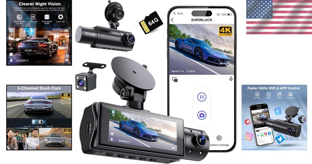 Advanced X5 4K Dash Camera - Night Vision, Dual Mode & User-Friendly Control