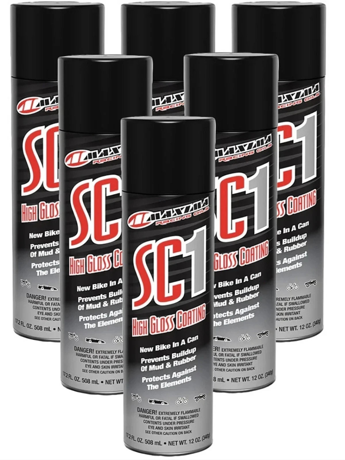 Maxima Racing Oils SC1 High Gloss Clear Coat LARGE 17.2 fl oz. Cans SC1 - 6 PACK