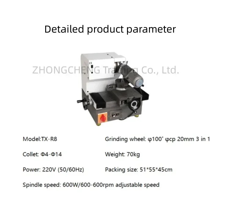 4-14mm Multi-Function Sharpener TX-R8 Drill Bit Milling Cutter Portable Grinder