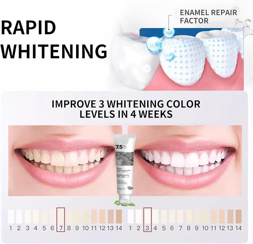 7.5% Hap Nano-Hydroxyapatite Toothpaste Remove Deep Clean 120g US