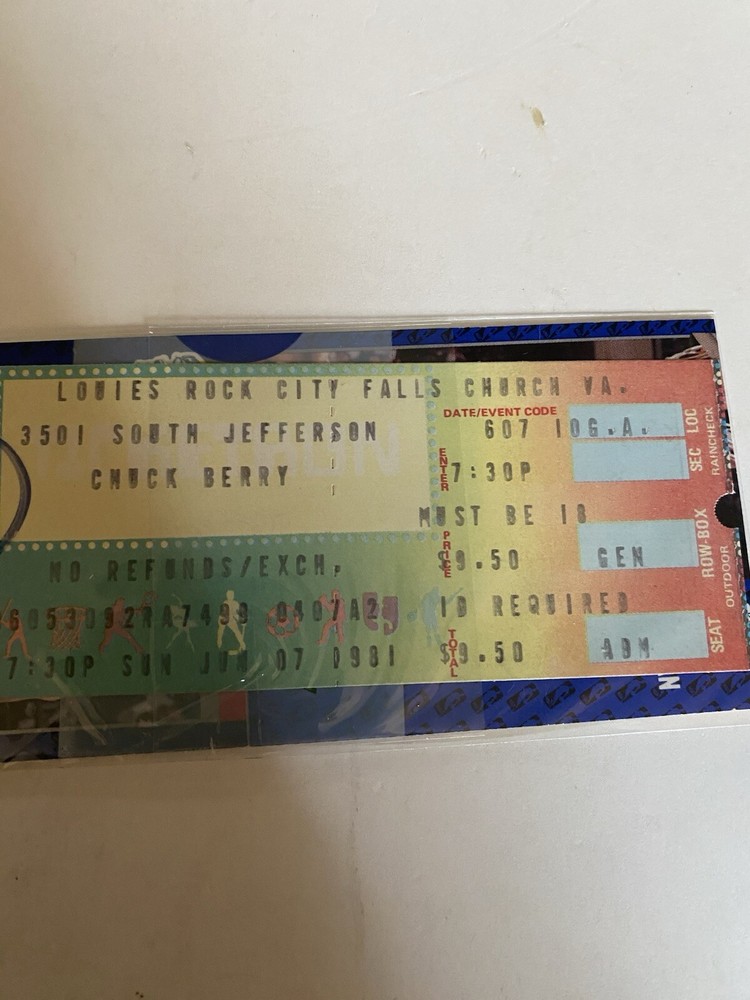 Concert Ticket Stub 1981 Chuck Berry Ticketron VA
