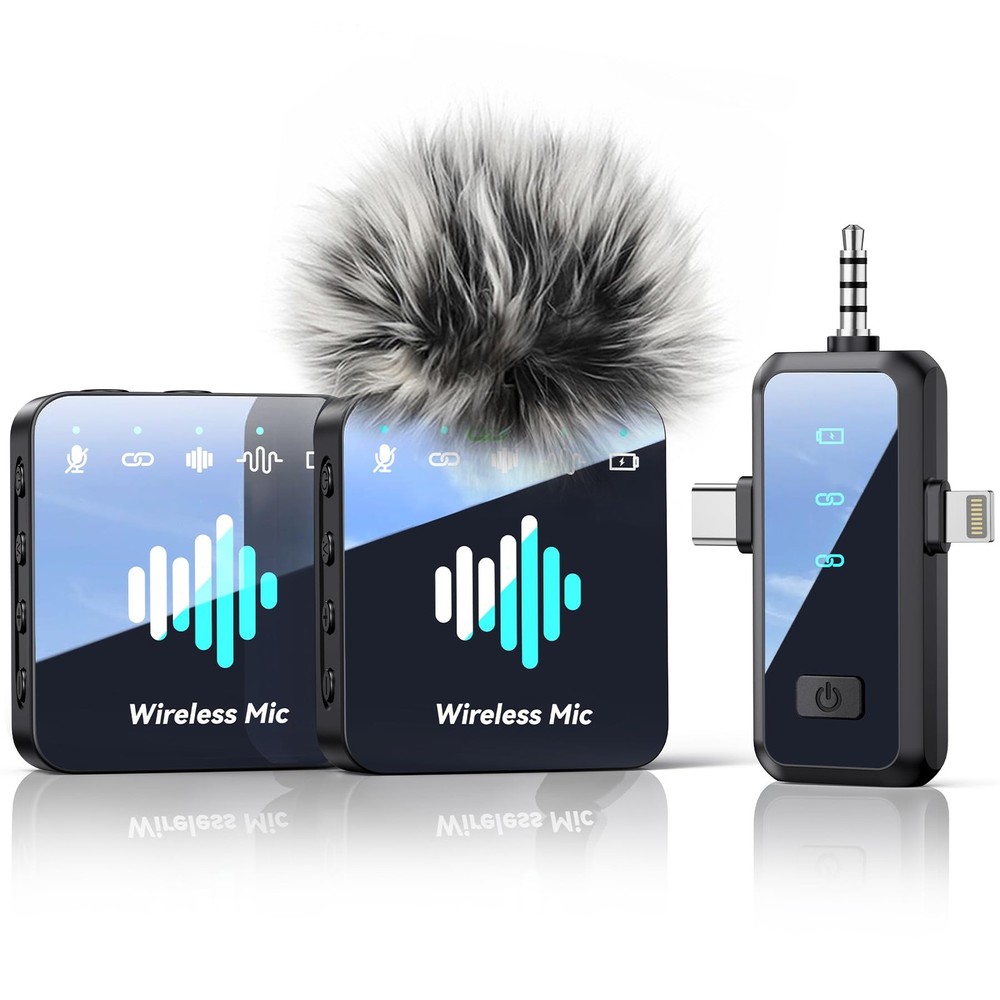 Wireless Lavalier Microphone for iPhone: Mini Microphone Noise Reduction - 32...
