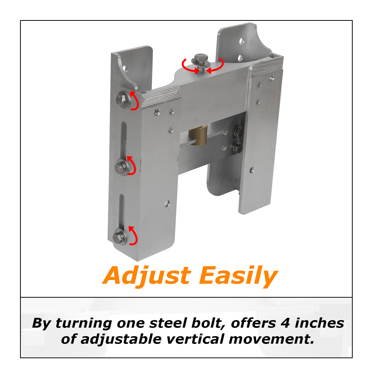 Adjustable 4'' Outboard Boat Aluminum Jack Plate Tool Silver