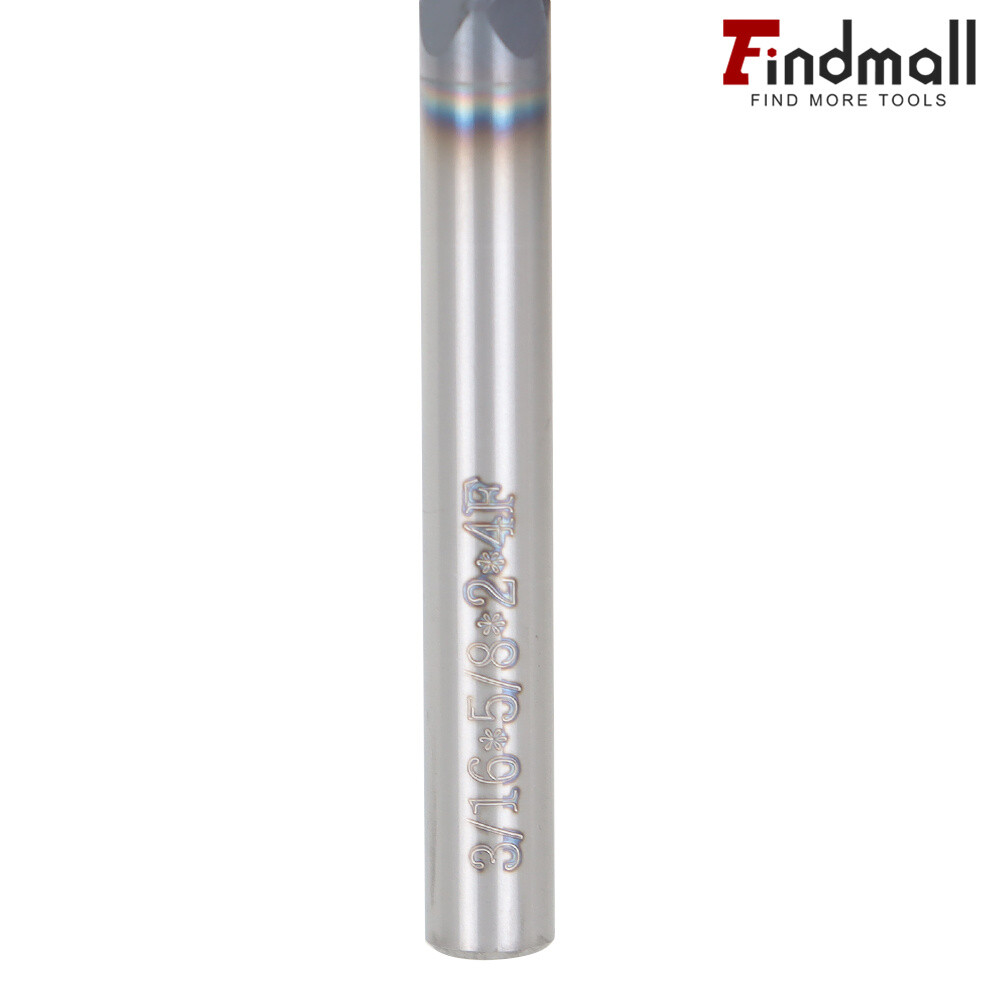 Findmall 5 PCS 3/16" SHANK DIAMETER 4 FLUTE CARBIDE END MILL - TiALN COATED