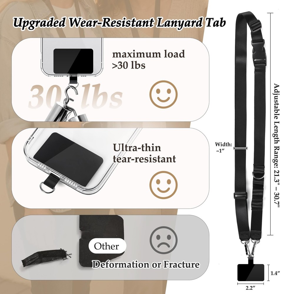 Multifunctional Phone Lanyard Black