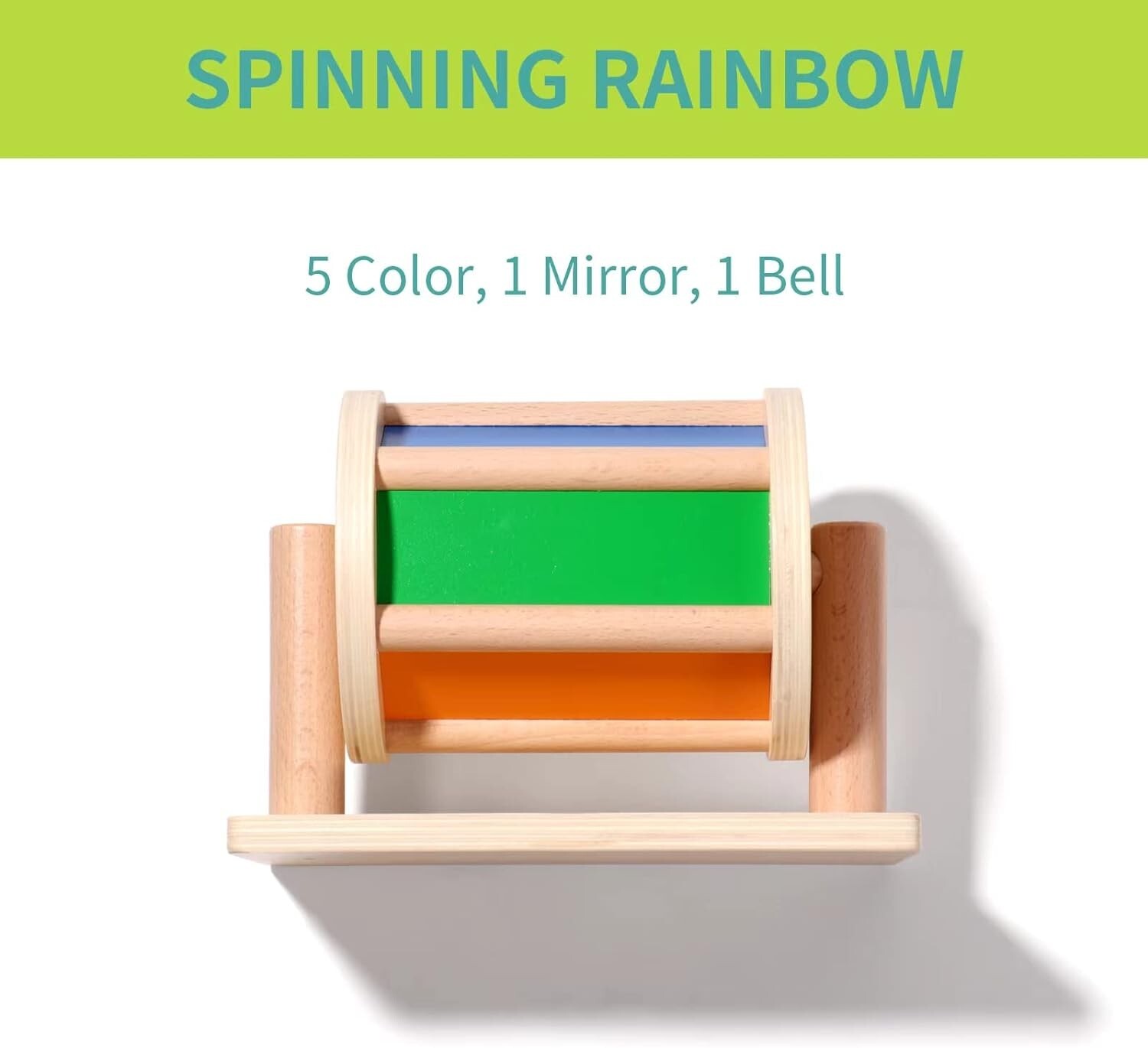 Rainbow Colorful Spinning Drum Wooden Montessori Toy