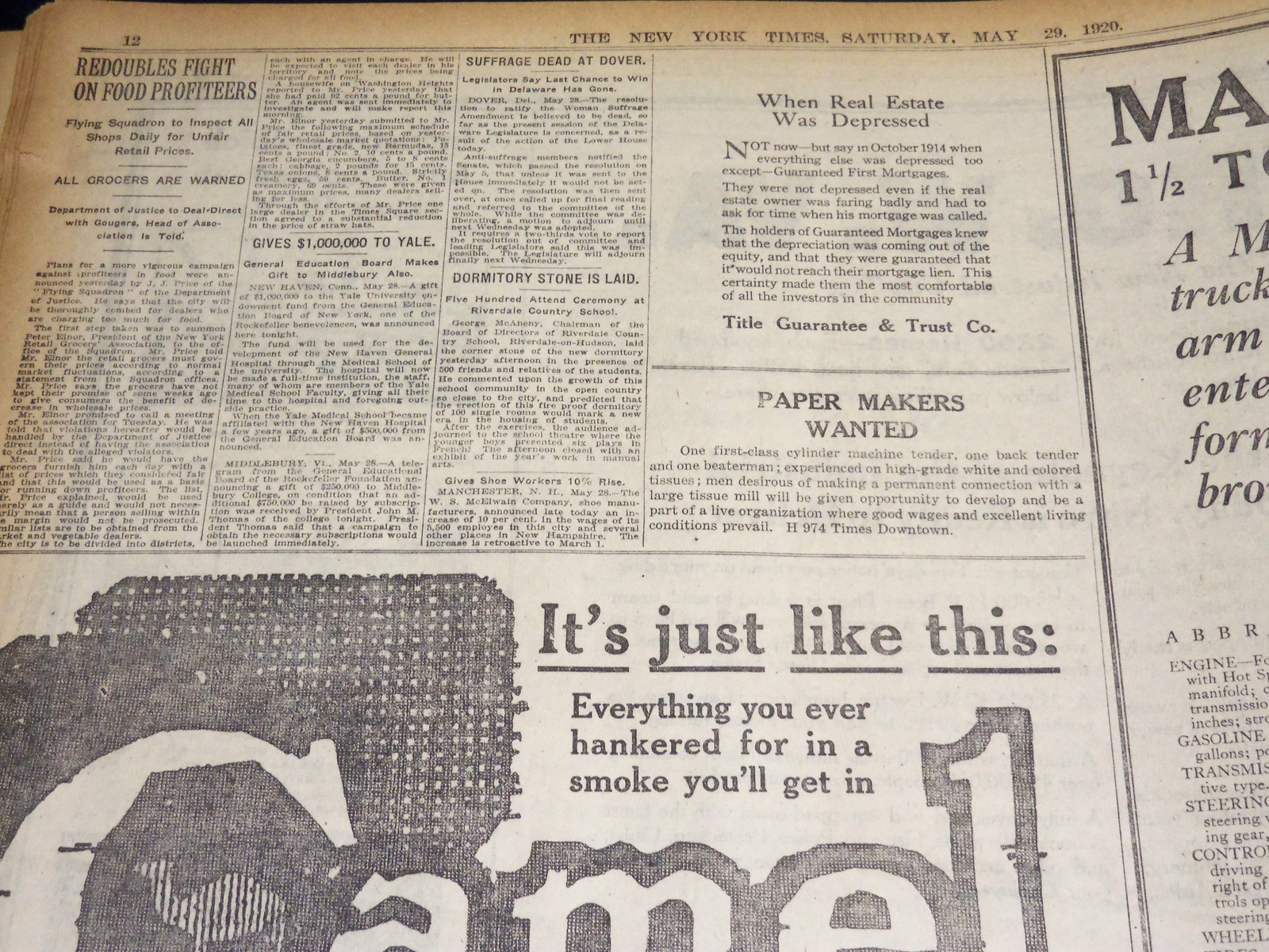 1920 MAY 29 NEW YORK TIMES - GOVERNOR ALLEN AND GOMPERS DEBATE- NT 8679